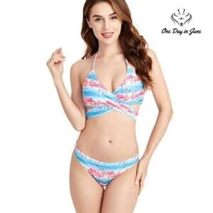 WMPRTT Cross Split Bikini Swimsuit Size L